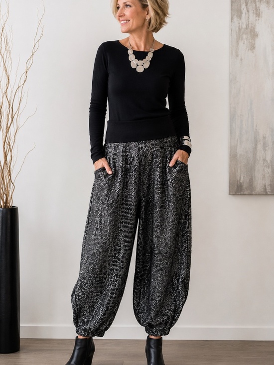 Marianne Greaves Pants - Marianne Greaves Metallic Bubble Lantern Pants Medium NWT